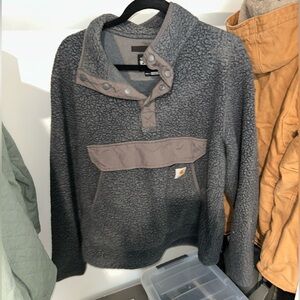 Carhartt Navy Blue Snap-Button Fleece Pullover